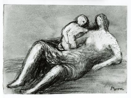 Draped Reclining Mother and Child