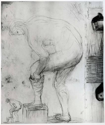 Two Studies of Nude with Left Foot on Stool