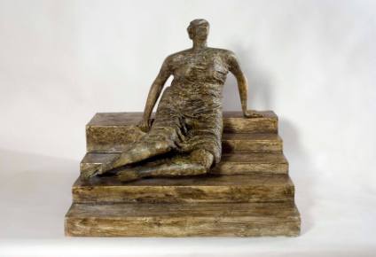 Working Model for Draped Seated Woman: Figure on Steps