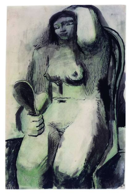 Seated Nude with Mirror