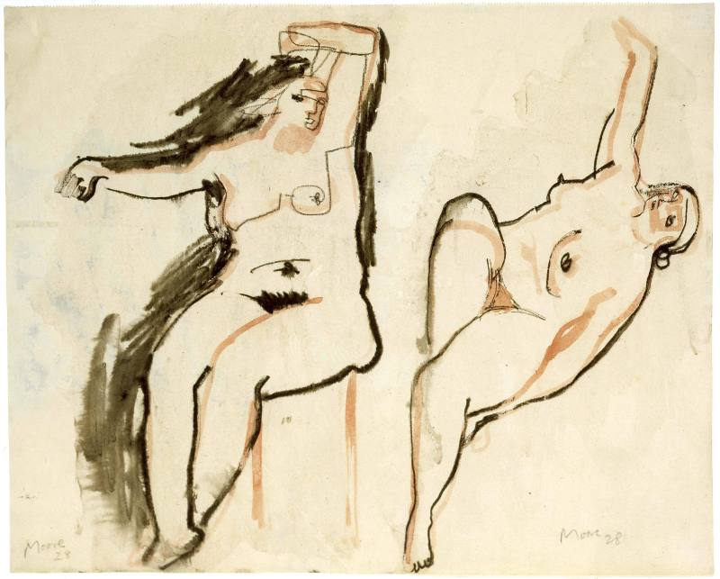 Two Studies of a Female Nude