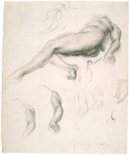Reclining Nude and Five Studies of an Arm
