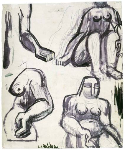 Four Studies of a Seated Figure