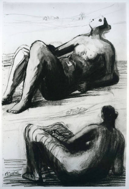 Two Reclining Figures in Landscape