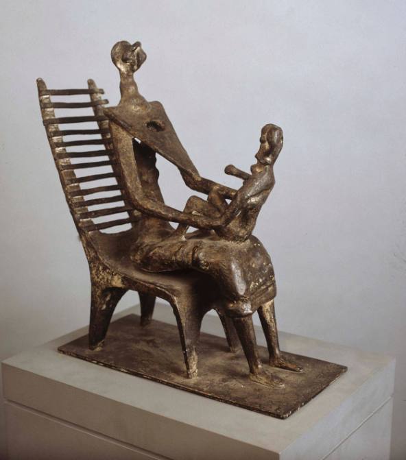 Mother and Child on Ladderback Chair