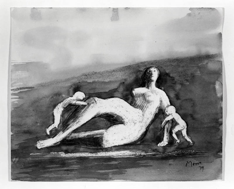 Reclining Mother with Two Children