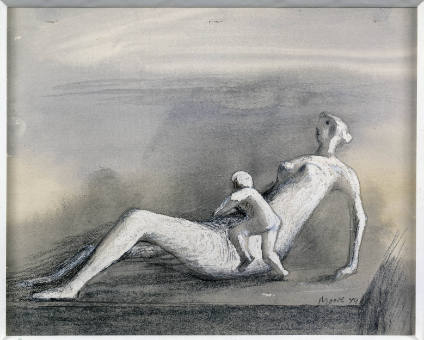Reclining Mother and Child: Maquette III