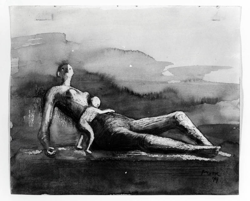 Reclining Mother and Child: Maquette III