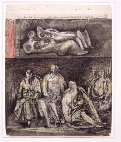 Study for 'Group of Shelterers during an Air Raid'