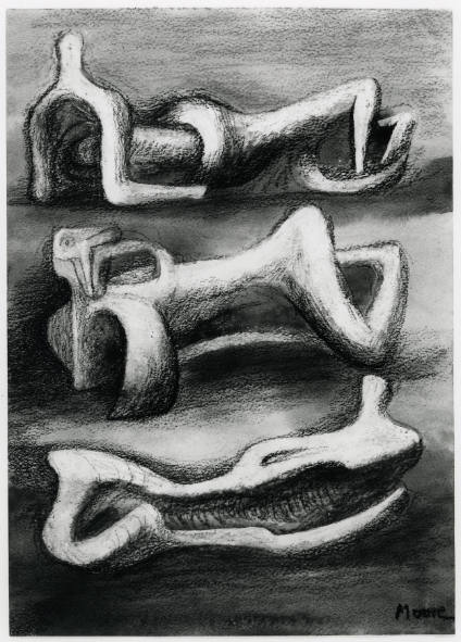 Three Reclining Figures: Drawing for Sculpture
