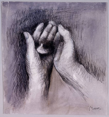 The Artist's Hands: Pebble in Left Hand