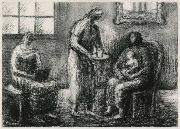 Three Women and a Child in a Room