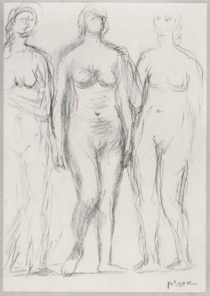 Three Standing Female Nudes
