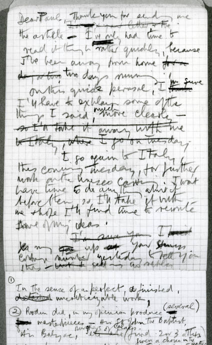 Draft of letter to J. P. Hodin
