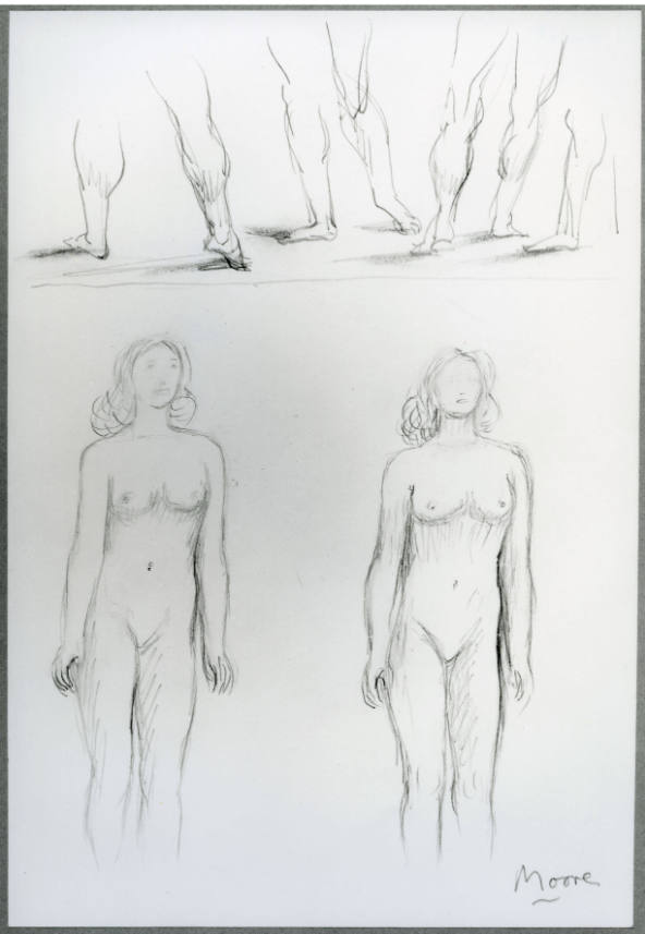 Study (after Signorelli) and Two Standing Nudes