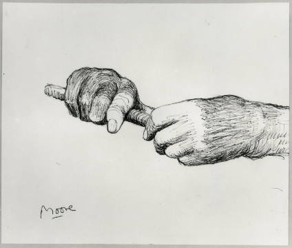 Artist's Hands Holding a Stick