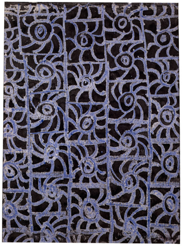 Textile Design: Blue Scrollwork