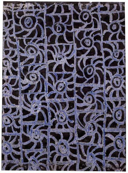 Textile Design: Blue Scrollwork
