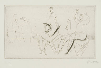 Two Seated Figures I