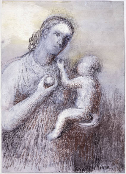 Mother Offering Apple to Child