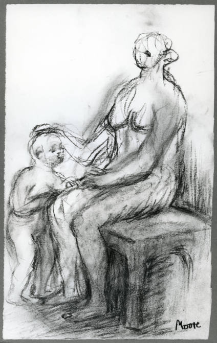 Child Standing at Mother's Knee