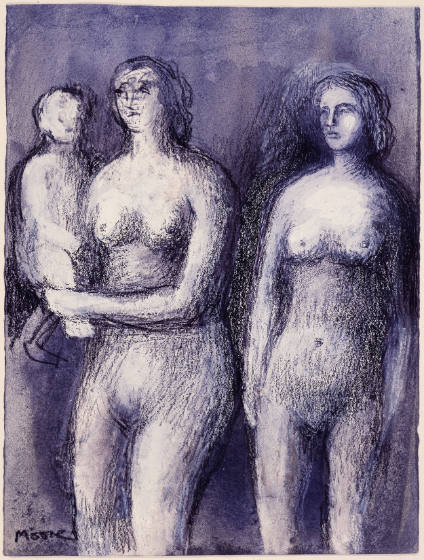 Two Nude Women and Child