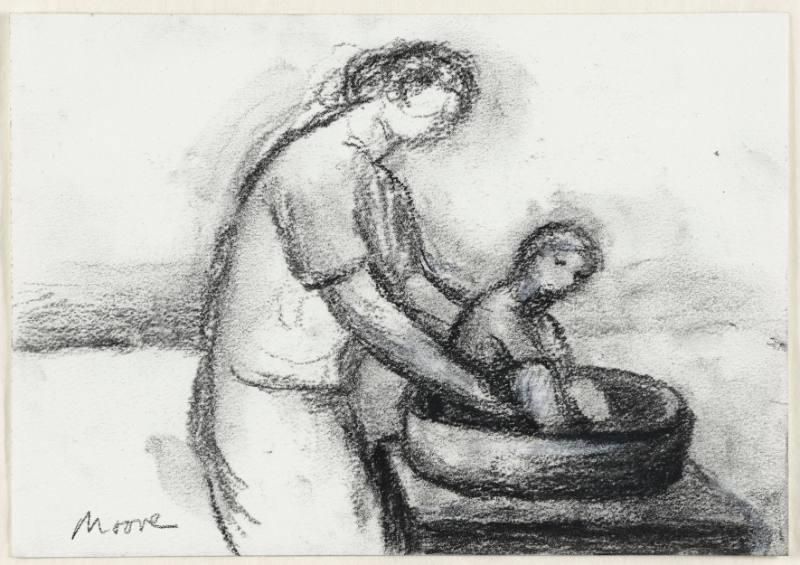 Mother Bathing Child