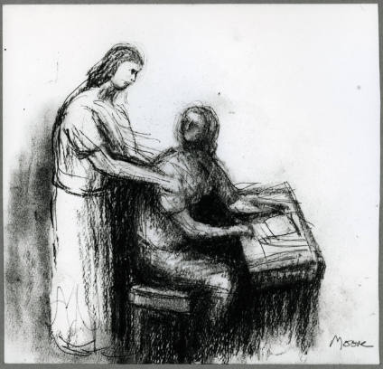 Two Women, One Seated at a Desk