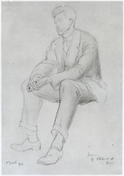 Drawing of Student at the Royal College of Art