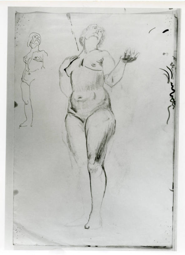 Two Studies for Standing Female Nude