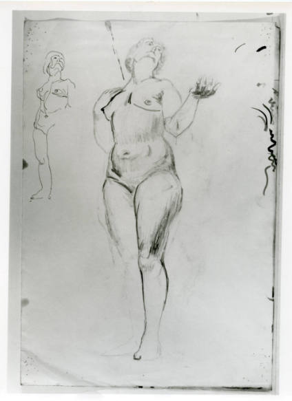 Two Studies for Standing Female Nude