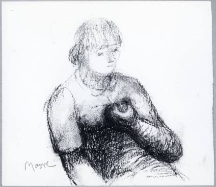 Seated Woman Holding an Apple