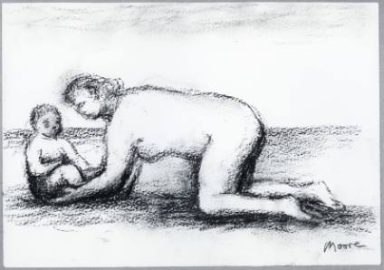 Mother Playing with Child on Ground