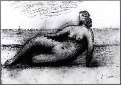 Reclining Woman on Seashore