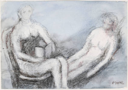 Woman Reading to Resting Figure