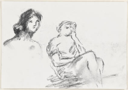 Head of Girl and Seated Woman