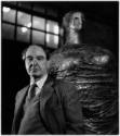 Noack Foundry, Henry Moore in front of Draped Reclining Woman (LH 431) in 1957