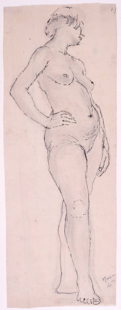 Standing Female Nude: Hand on Hip, to Right