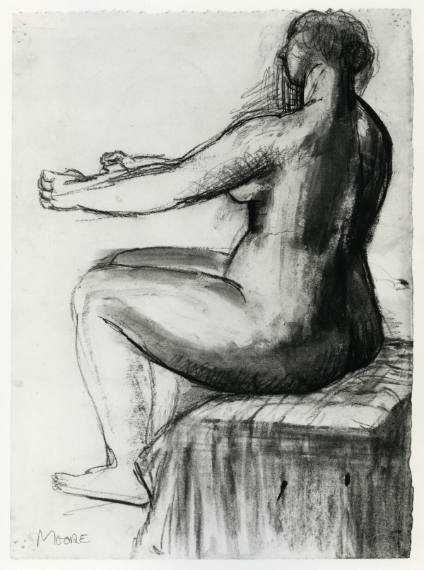Seated Woman with Arms Outstretched