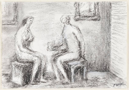 Two Seated Figures in an Interior
