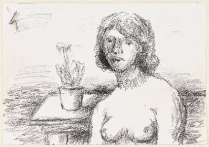 Female Nude with Plant