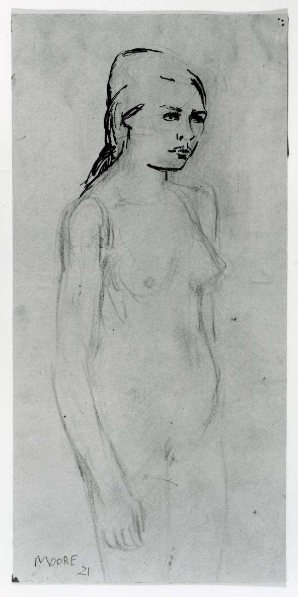 Standing Nude Girl: Three-Quarters to Right