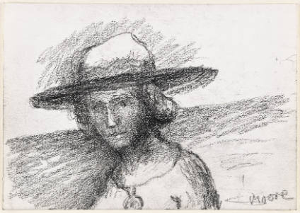 Woman with Large Hat
