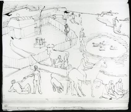 Figure and Animals in a Setting