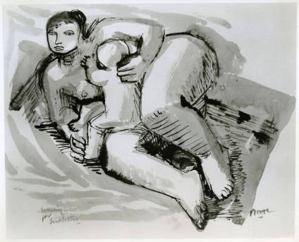 Drawing for Sculpture: Mother and Child