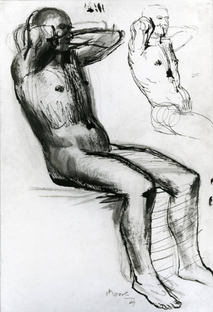 Two Studies of a Male Nude