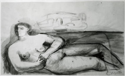 Reclining Figure: Drawing for Sculpture