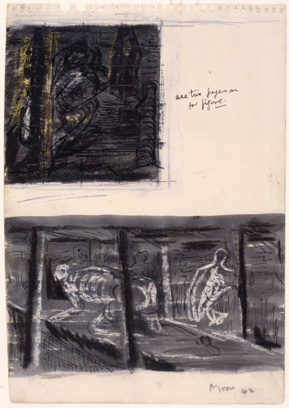 Study for 'Coalminer with Pick' and 'Miners Working'