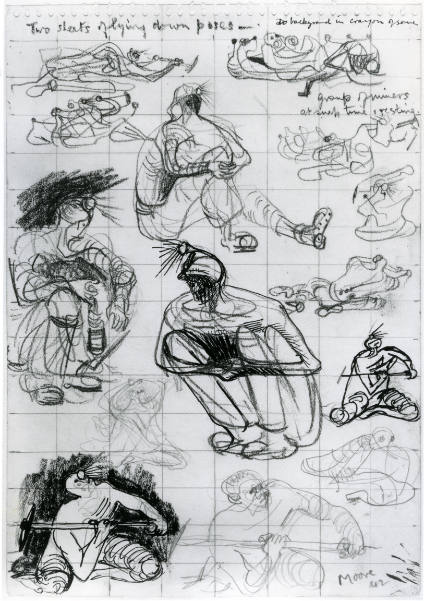 Study for 'Miners Poses and Positions'