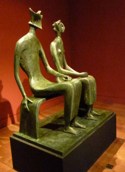 King and Queen on loan to the exhibition: Henry Moore From Paper to Bronze, Waddesdon Manor 201…